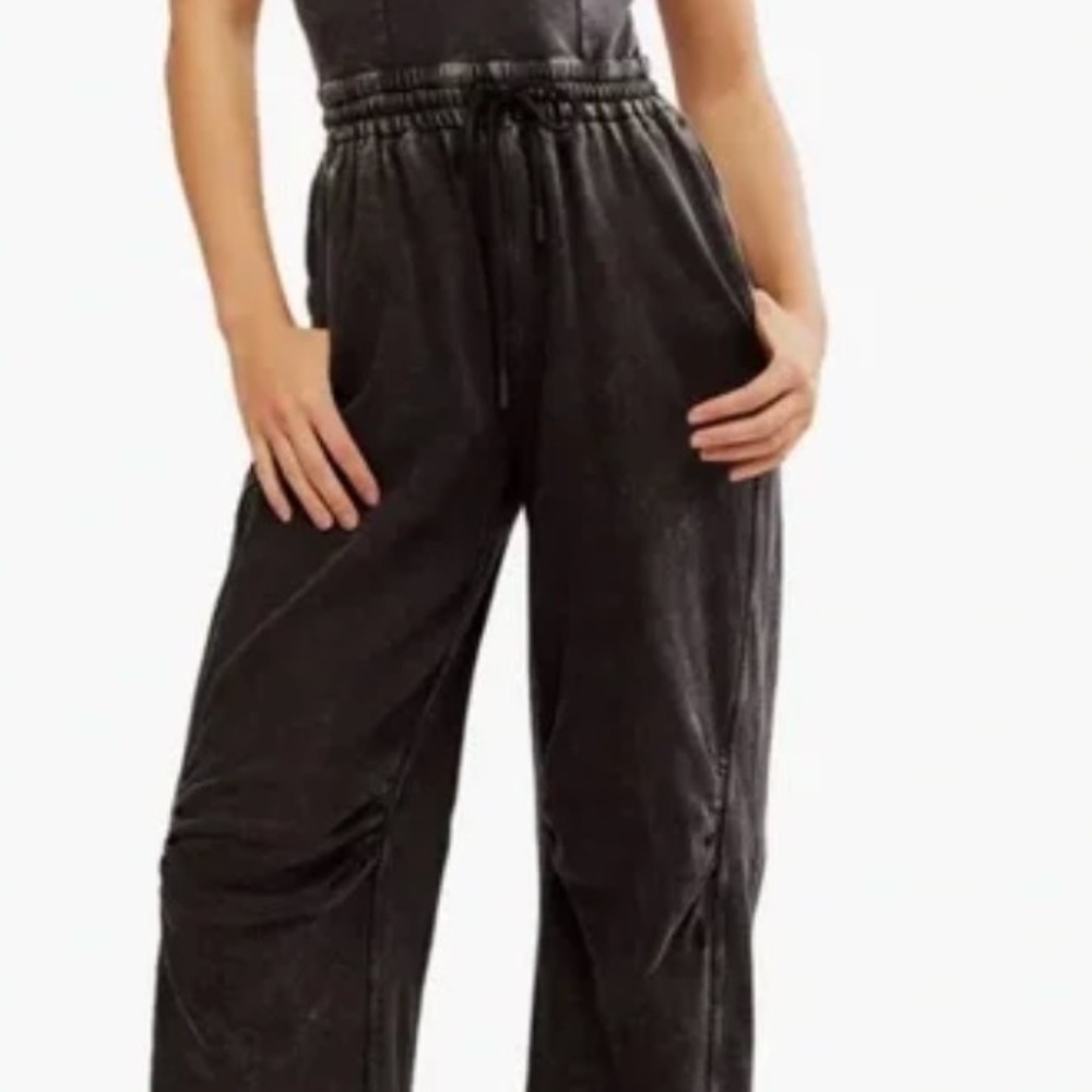 Free People FP Movement Inbound Stretch Cotton Jumpsuit in Black Medium